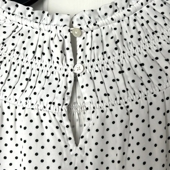 Women’s Small Loft Blouse Top. Black and White Polka Dot. Excellent condition - Picture 3 of 11